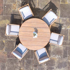Paia 6 Seat Round Dining Set in Linen