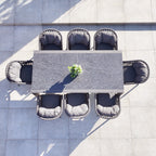 Pello 8 Seat Extending Dining Set with Ceramic Table in Grey