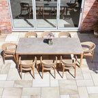 Lucca 8 Seat Dining Set with Ceramic Top Table in Natural Weave
