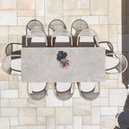 Sora 8 Seat Rope Dining Set with Ceramic Top Table in Stone