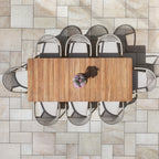 Sora 8 Seat Rope Dining Set with Teak Table in Stone