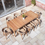 Lucca 8 Seat Dining Set with Teak Table in Natural Weave