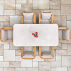 Tivoli 6 Seat Dining Set with Marble Dining Table in Fawn