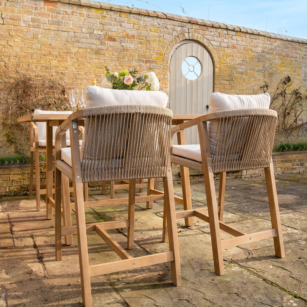 Quay 4 Seat Rectangular Bar Set In Linen