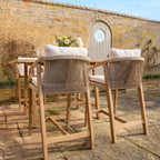 Quay 4 Seat Rectangular Bar Set In Linen