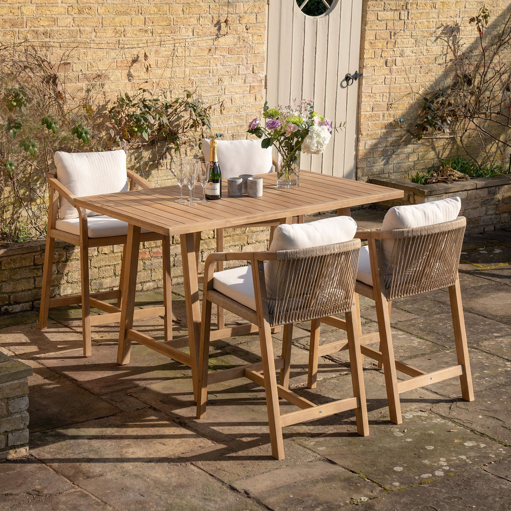 Quay 4 Seat Rectangular Bar Set In Linen