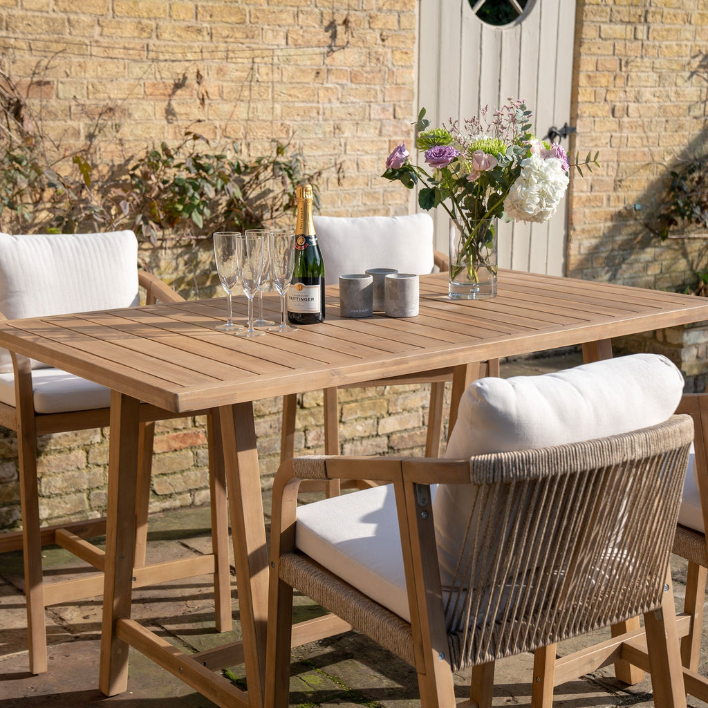 Quay 4 Seat Rectangular Bar Set In Linen