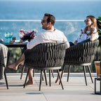 Palma 10 Seat Rope Extending Teak Dining Set in Grey