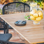 Kalama 6 Seat Rectangular Dining Set with Teak Table in Charcoal