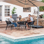 Kalama 6 Seat Rectangular Dining Set with Teak Table in Charcoal