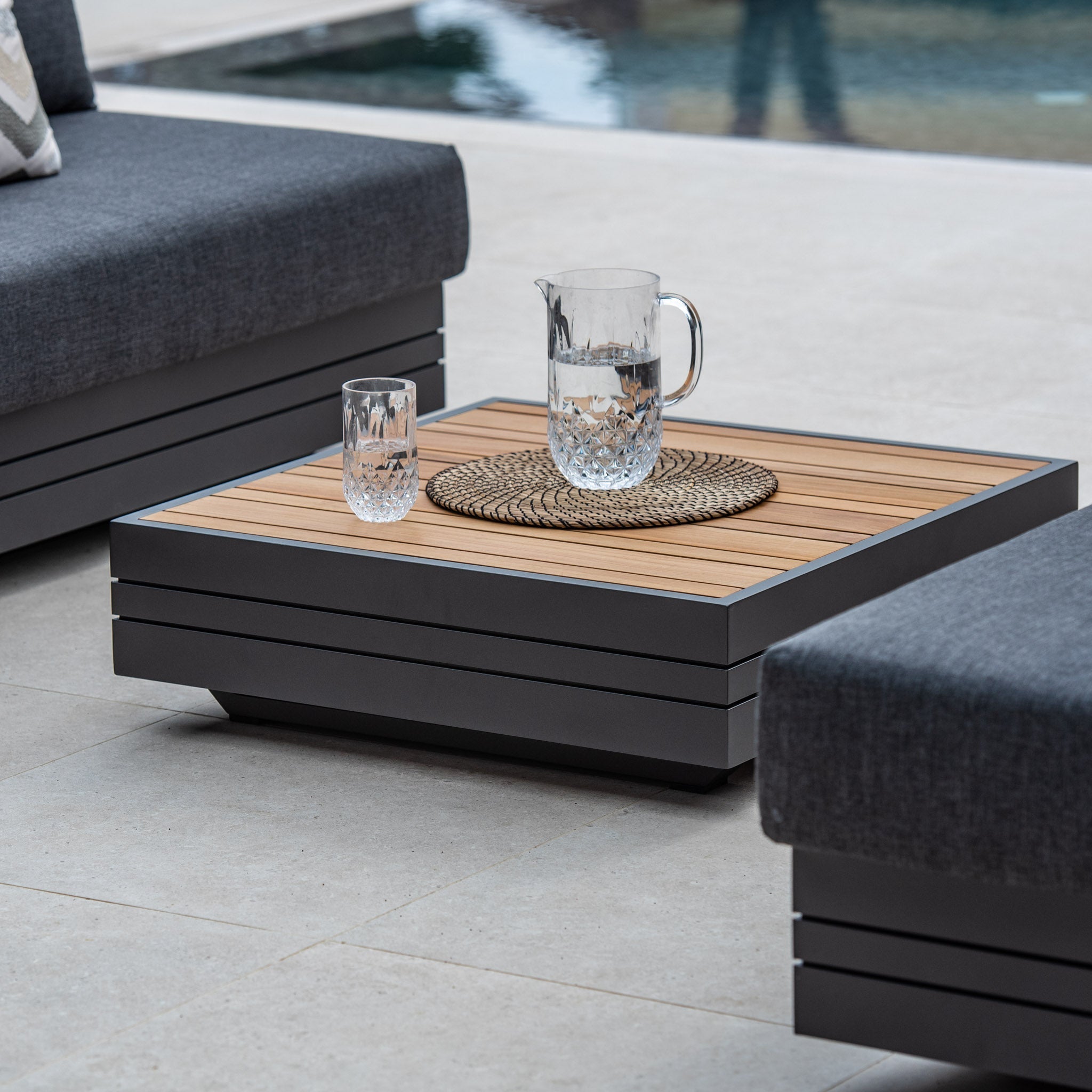 Panama 3 Seat Sofa with Sun Lounger Feature in Charcoal