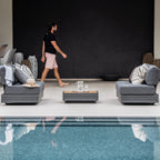 Panama 3 Seat Sofa with Sun Lounger Feature in Charcoal