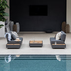 Panama 3 Seat Sofa with Sun Lounger Feature in Charcoal