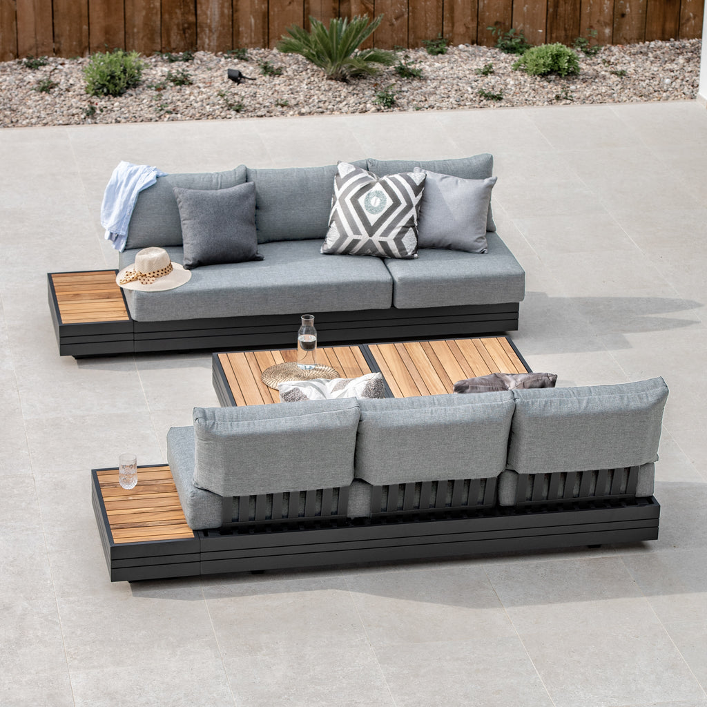 Panama 3 Seat Sofa with Sun Lounger Feature in Washed Grey