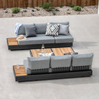 Panama 3 Seat Sofa with Sun Lounger Feature in Washed Grey