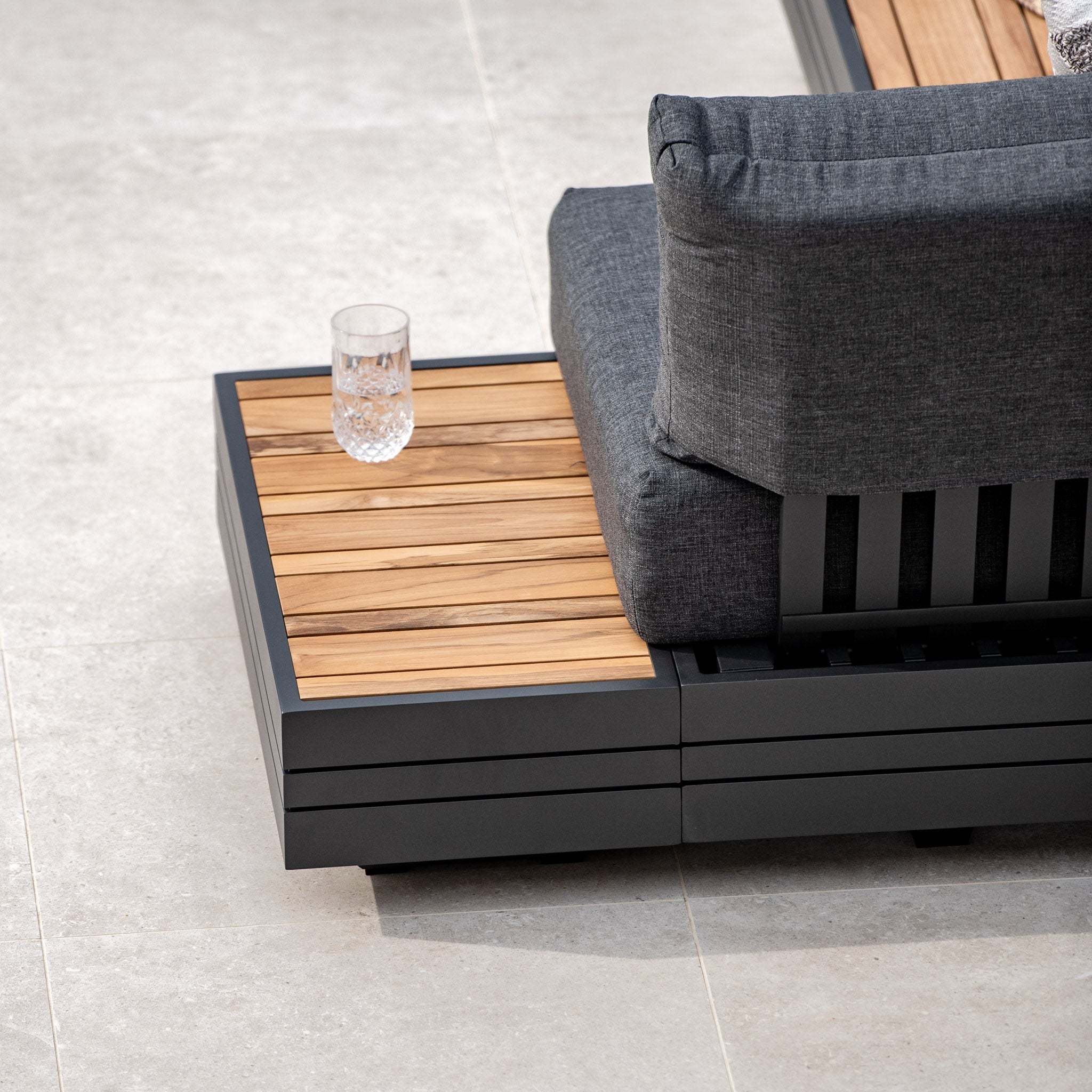 Panama 3 Seat Sofa with Sun Lounger Feature in Charcoal