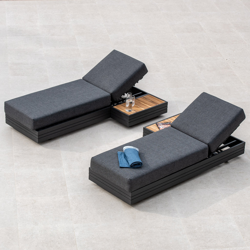 Panama 3 Seat Sofa with Sun Lounger Feature in Charcoal