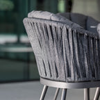 Monterrey 6 Seat Rope Dining Set with Oval Ceramic Table in Grey