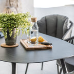 Monterrey 6 Seat Rope Dining Set with Oval Ceramic Table in Grey