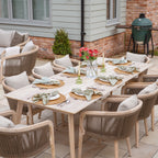 Evora 8 Seat Rectangular Dining Set in Mocha