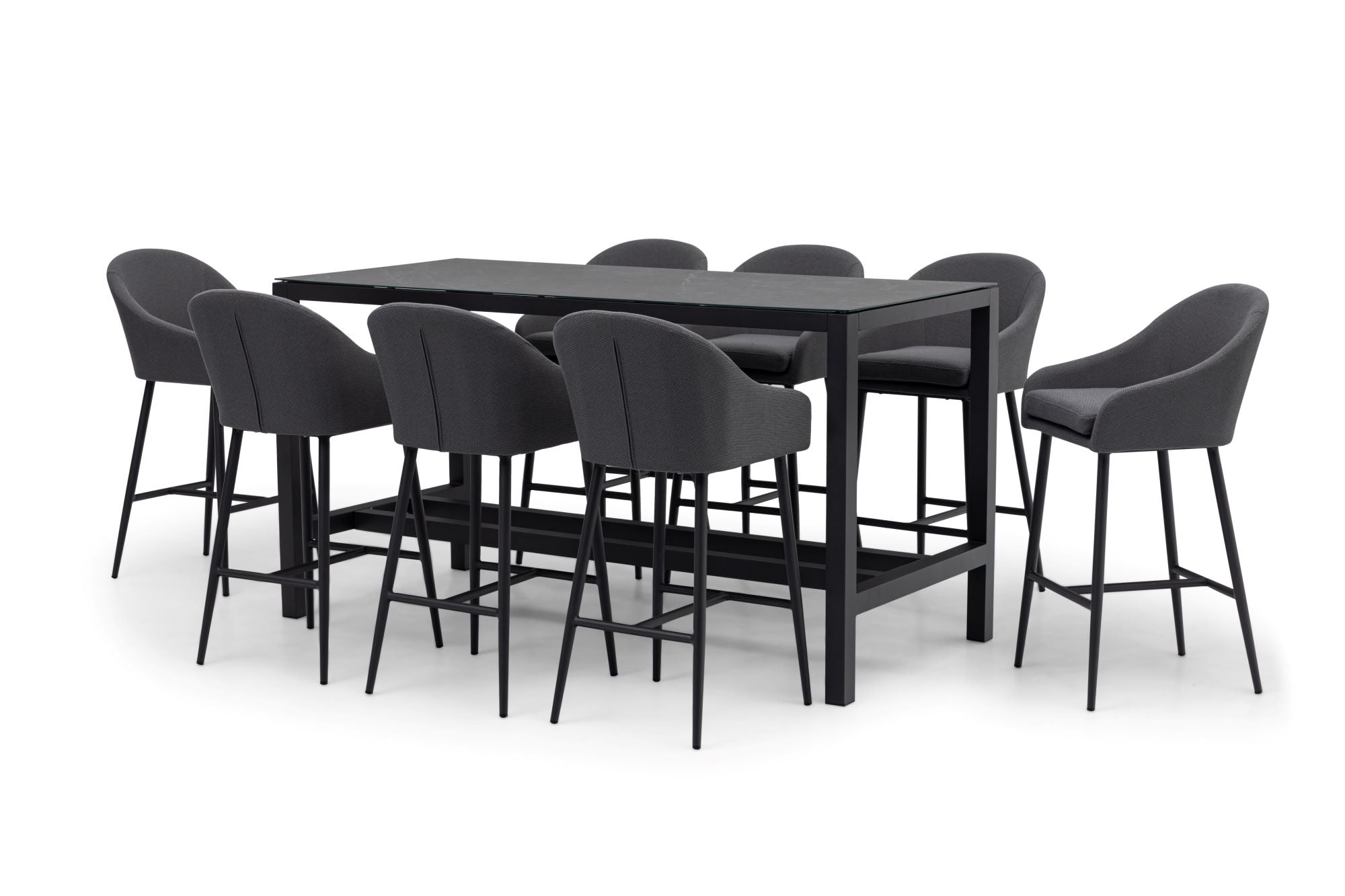 Luna 8 Seat Bar Set in Grey