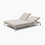 Luna Outdoor Fabric Double Sun Lounger in Fawn