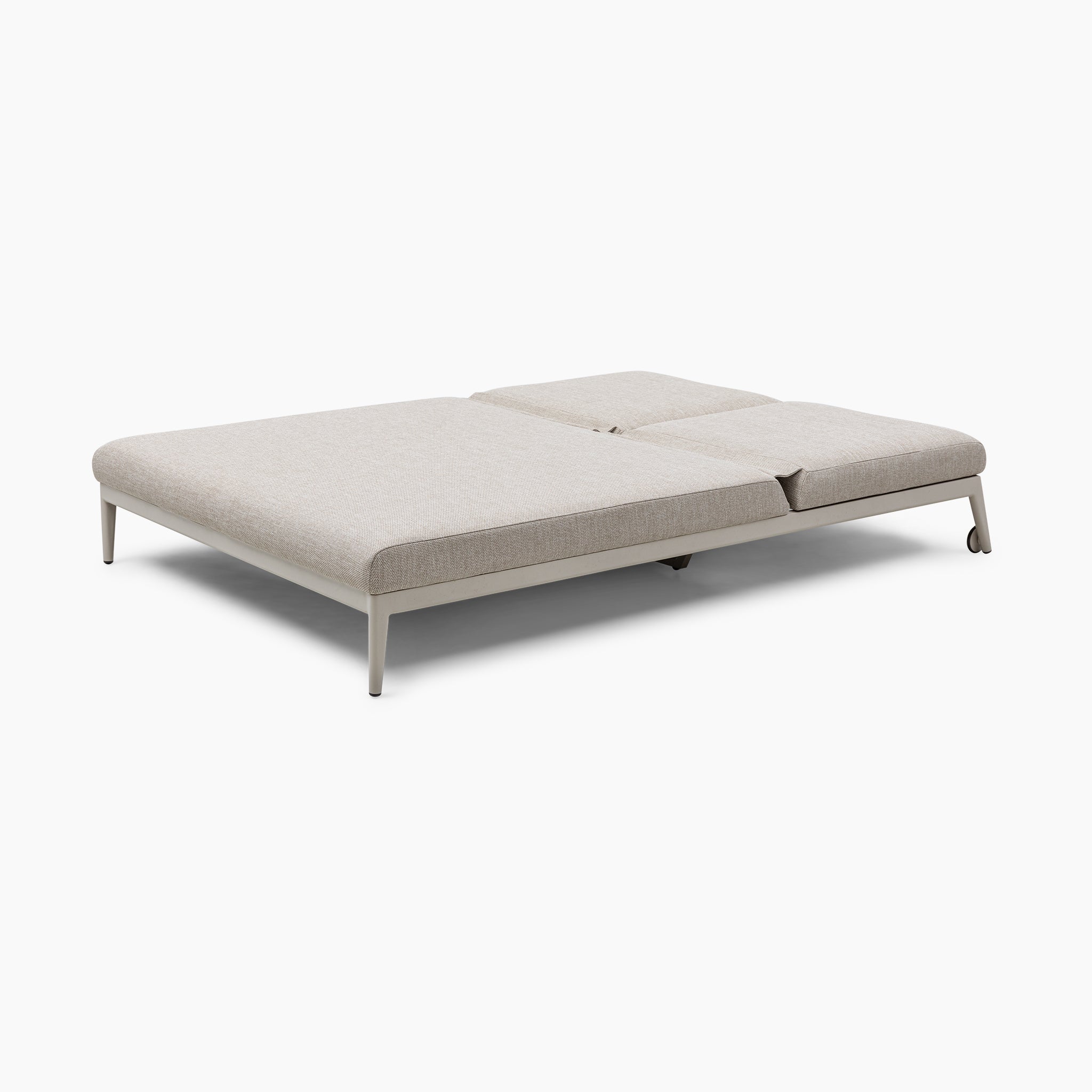 Luna Outdoor Fabric Double Sun Lounger in Fawn