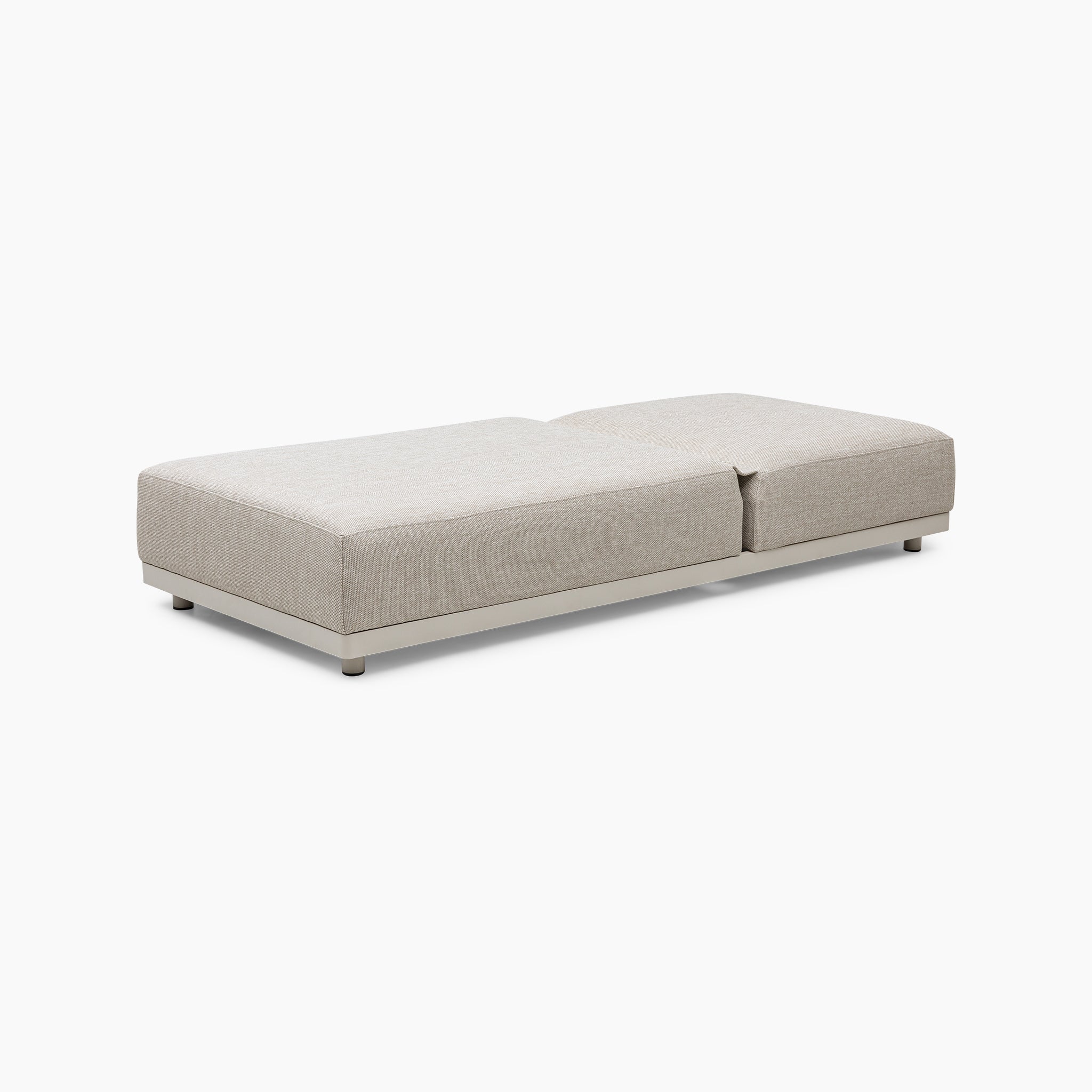 Luna Outdoor Fabric Deluxe Sun Lounger with Bolster Cushion in Fawn
