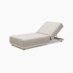 Luna Outdoor Fabric Deluxe Sun Lounger with Bolster Cushion in Fawn