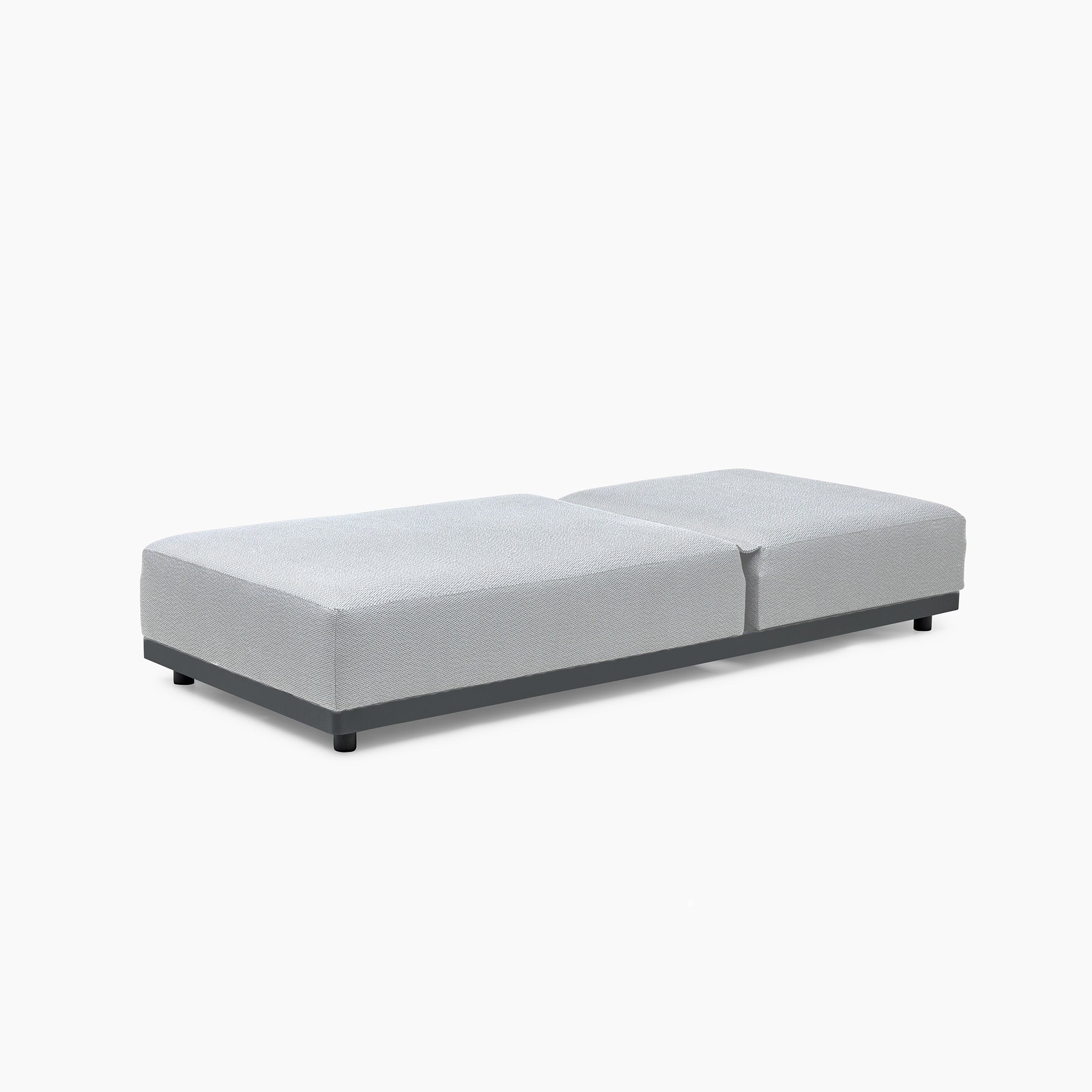 Luna Outdoor Fabric Deluxe Sun Lounger with Bolster Cushion in Oyster Grey