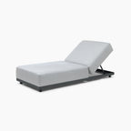 Luna Outdoor Fabric Deluxe Sun Lounger with Bolster Cushion in Oyster Grey