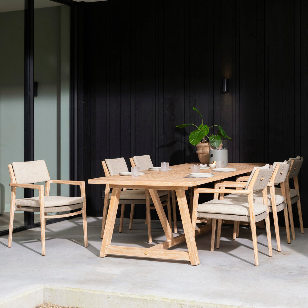 Noah 6 Seat Rectangular Dining Set in Volga Grey