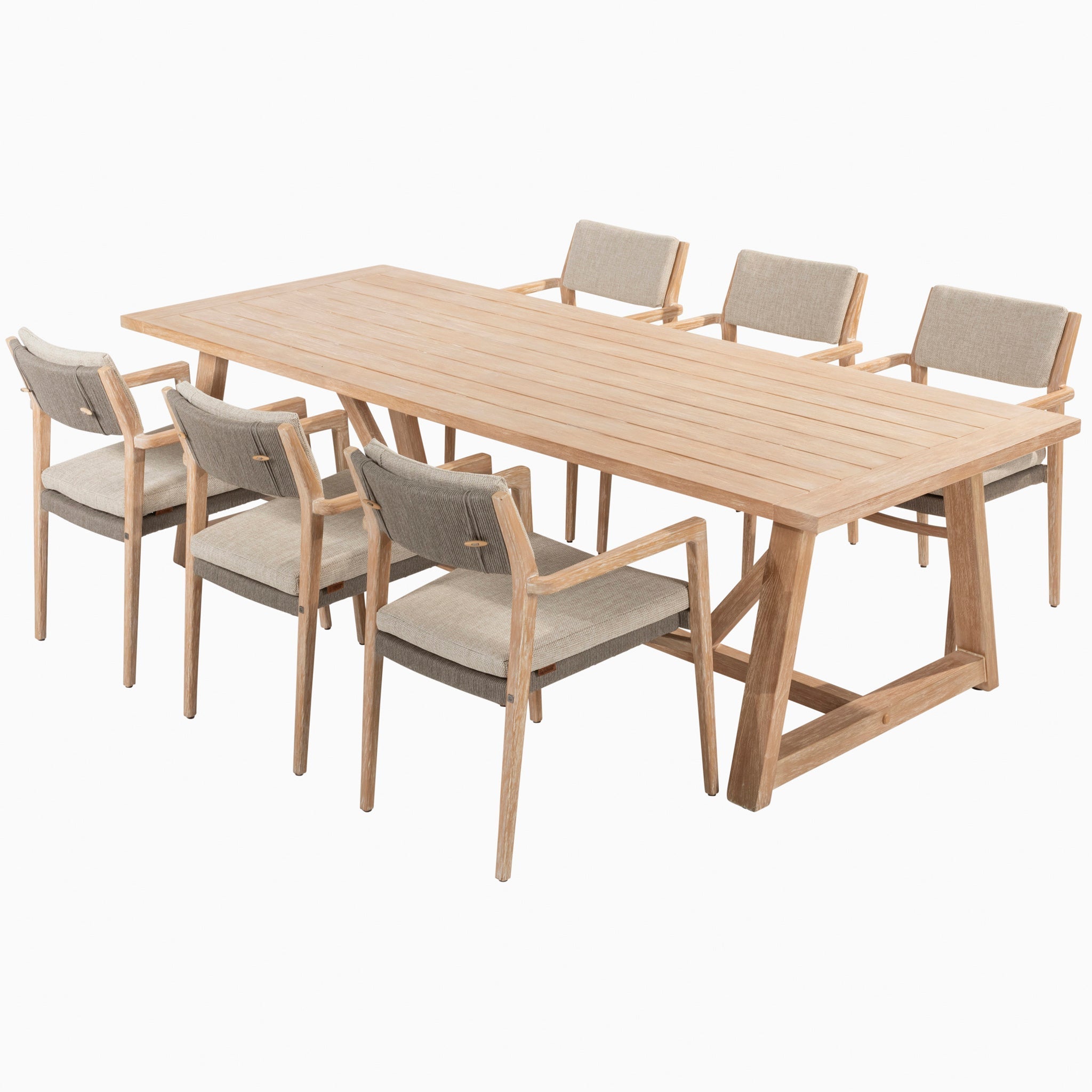 Noah 6 Seat Rectangular Dining Set in Volga Grey