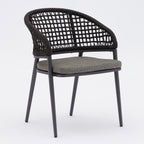 Kalama 6 Seat Rectangular Dining Set with Teak Table in Charcoal