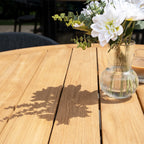 Lucca 6 Seat Dining Set with Teak Round Table in Black
