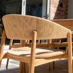 Lucca 8 Seat Dining Set with Ceramic Top Table in Natural Weave