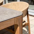 Lucca 8 Seat Dining Set with Ceramic Top Table in Natural Weave