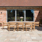 Lucca 8 Seat Dining Set with Ceramic Top Table in Natural Weave