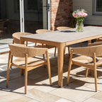 Lucca 8 Seat Dining Set with Ceramic Top Table in Natural Weave
