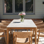 Lucca 8 Seat Dining Set with Ceramic Top Table in Natural Weave