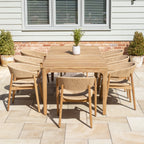 Lucca 8 Seat Dining Set with Teak Table in Natural Weave