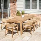 Lucca 8 Seat Dining Set with Teak Table in Natural Weave