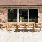 Lucca 8 Seat Dining Set with Teak Table in Natural Weave