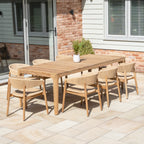 Lucca 8 Seat Dining Set with Teak Table in Natural Weave