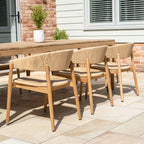 Lucca 8 Seat Dining Set with Teak Table in Natural Weave