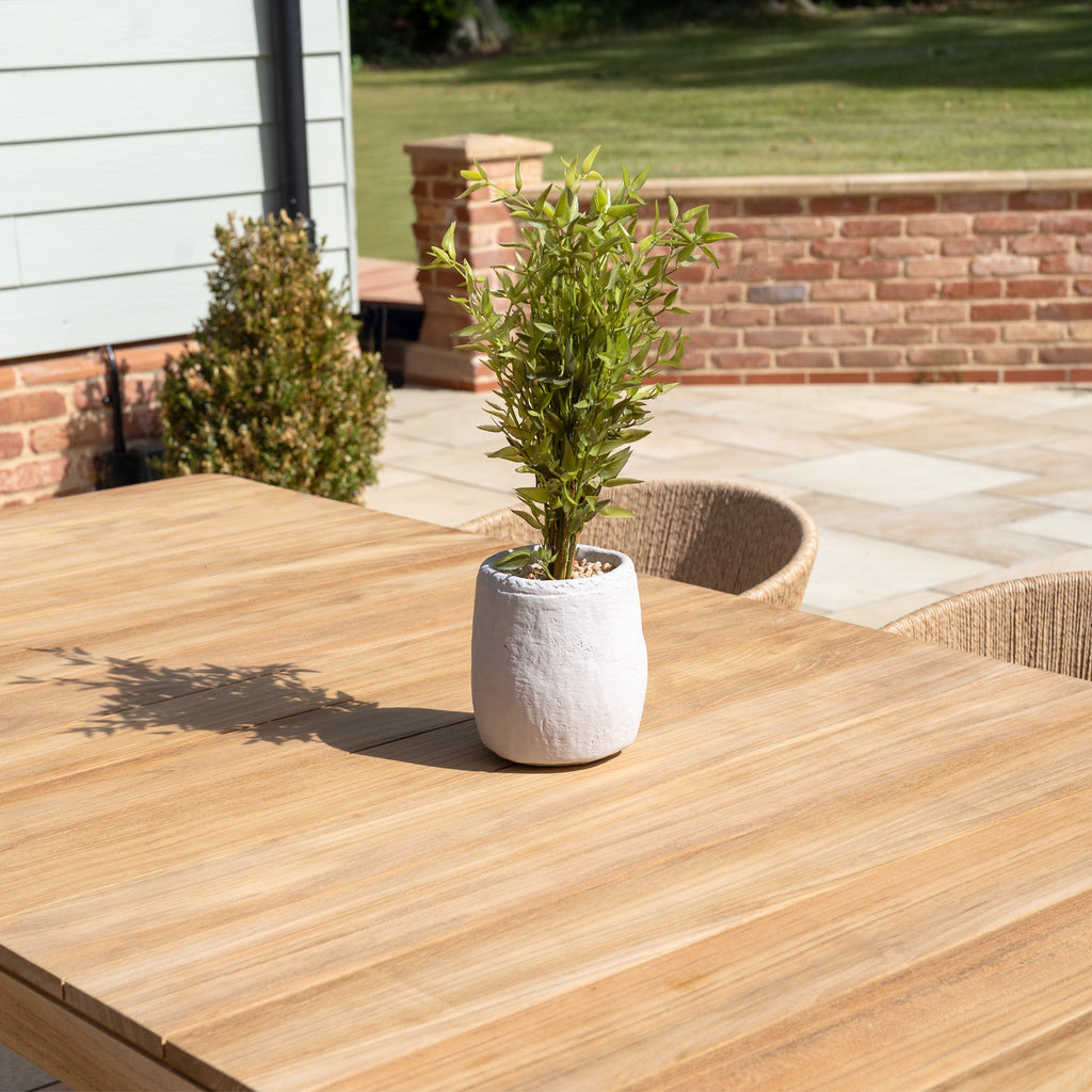 Lucca 8 Seat Dining Set with Teak Table in Natural Weave