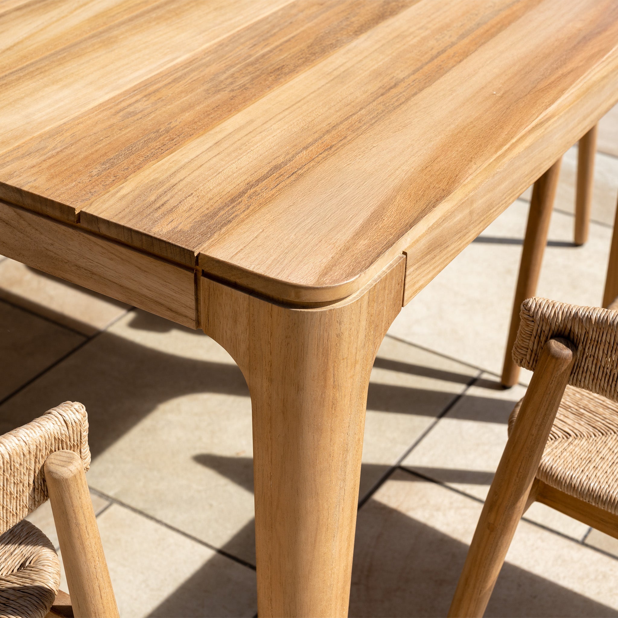 Lucca 8 Seat Dining Set with Teak Table in Natural Weave