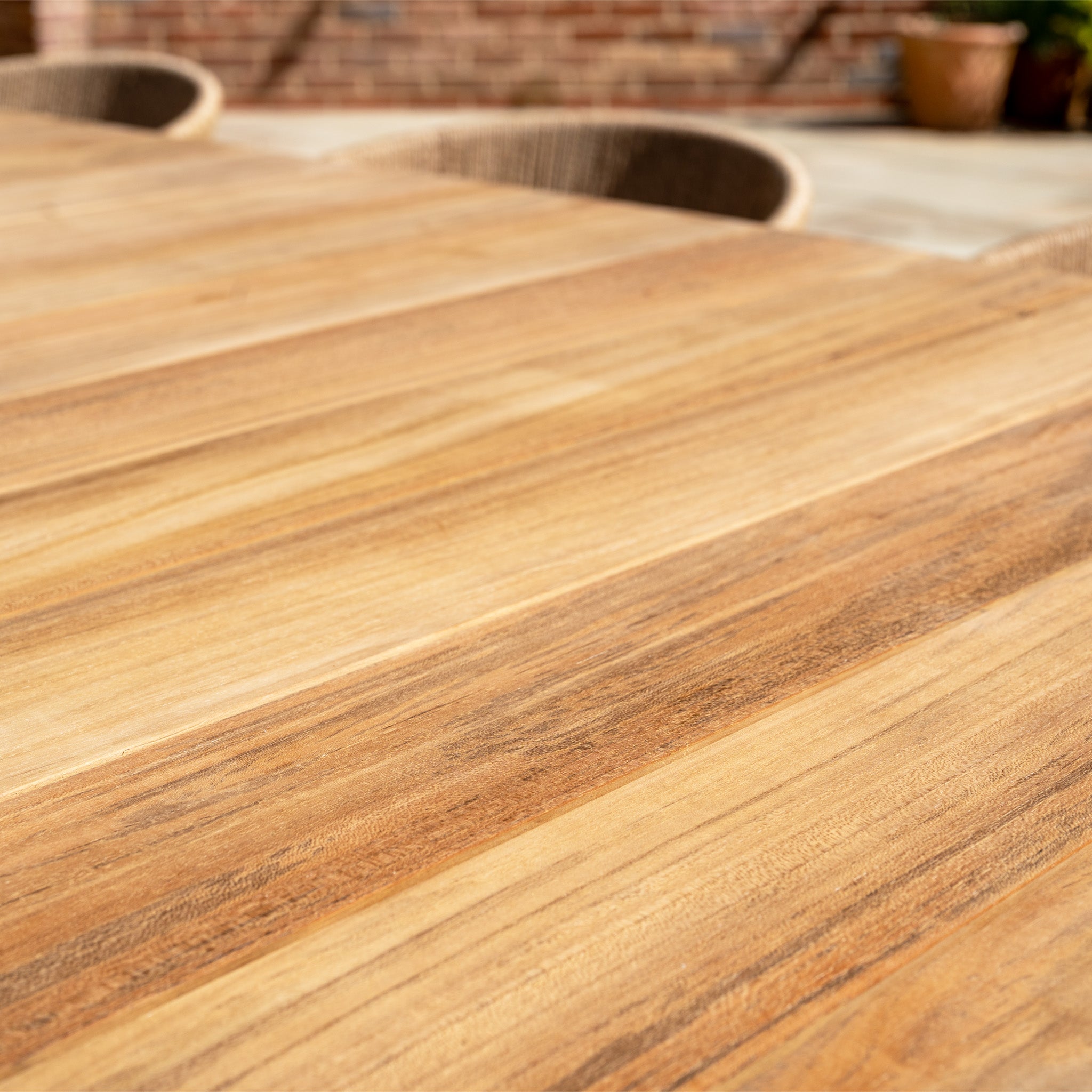Lucca 8 Seat Dining Set with Teak Table in Natural Weave