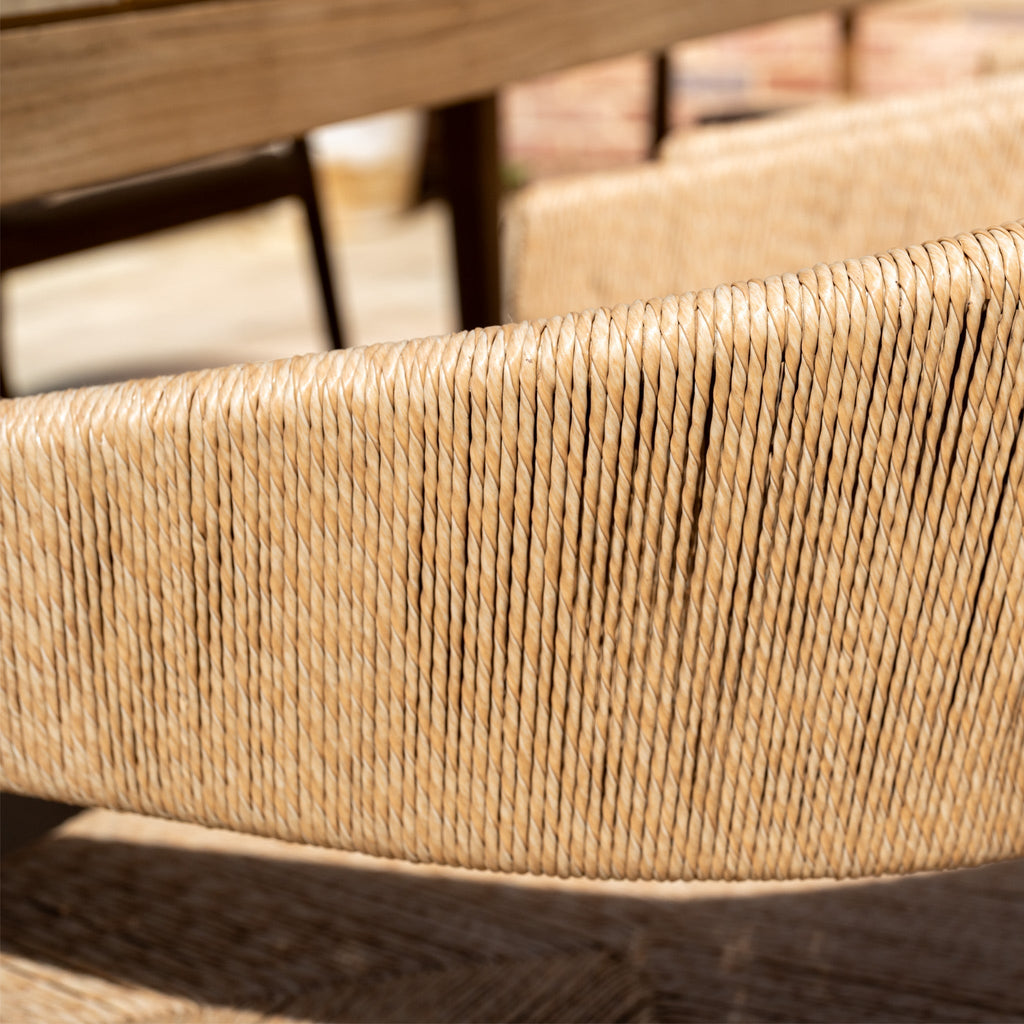 Lucca 8 Seat Dining Set with Teak Table in Natural Weave