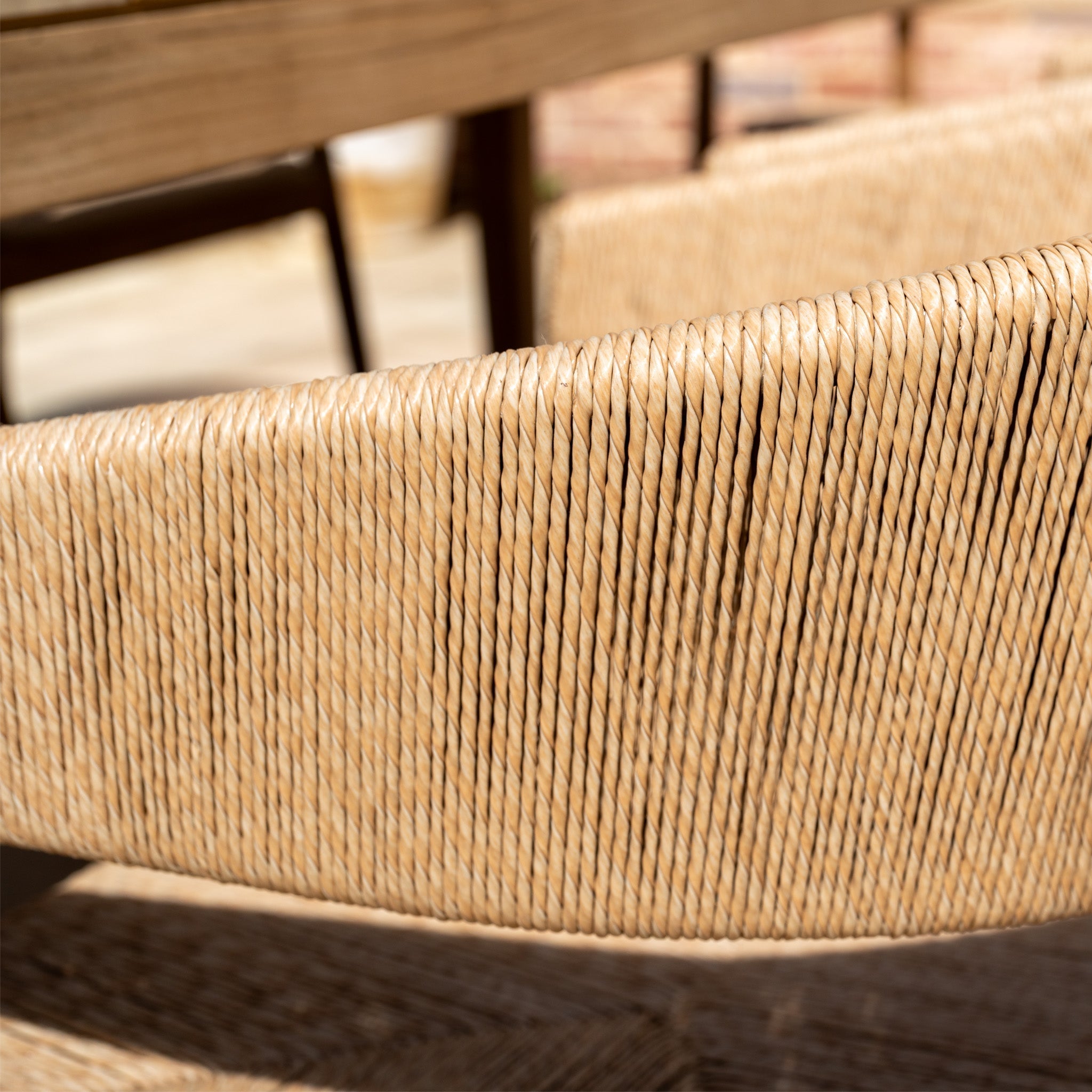 Lucca 8 Seat Dining Set with Teak Table in Natural Weave